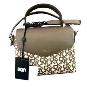 DKNY Peppa Logo Crossbody Bag With Top Handle & Adjustable Strap
